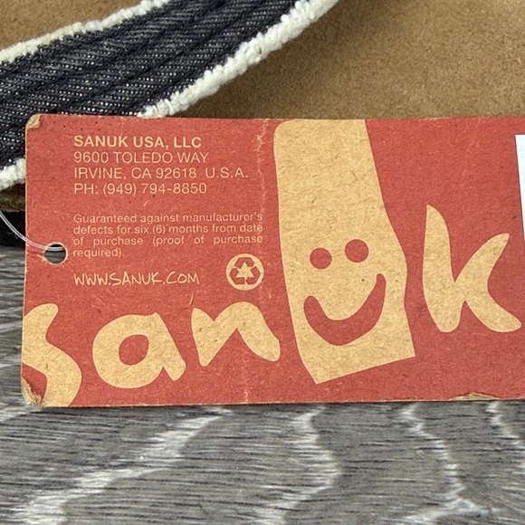 Sanuk Fraidy Cat Women’s Sz 10/EU 41 Black White Tan Slip On Flip Flop Sandals - Picture 12 of 13